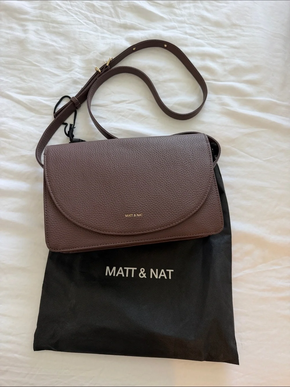 Matt & Nat Chocolate Brown Pebbled Crossbody Bag